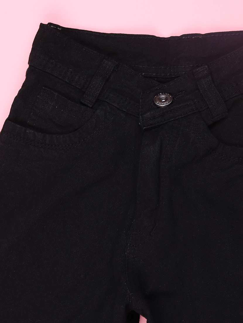 Boys Solid Mid Rise Straight Fit Jeans - 22540072 -  Standard Image - 4