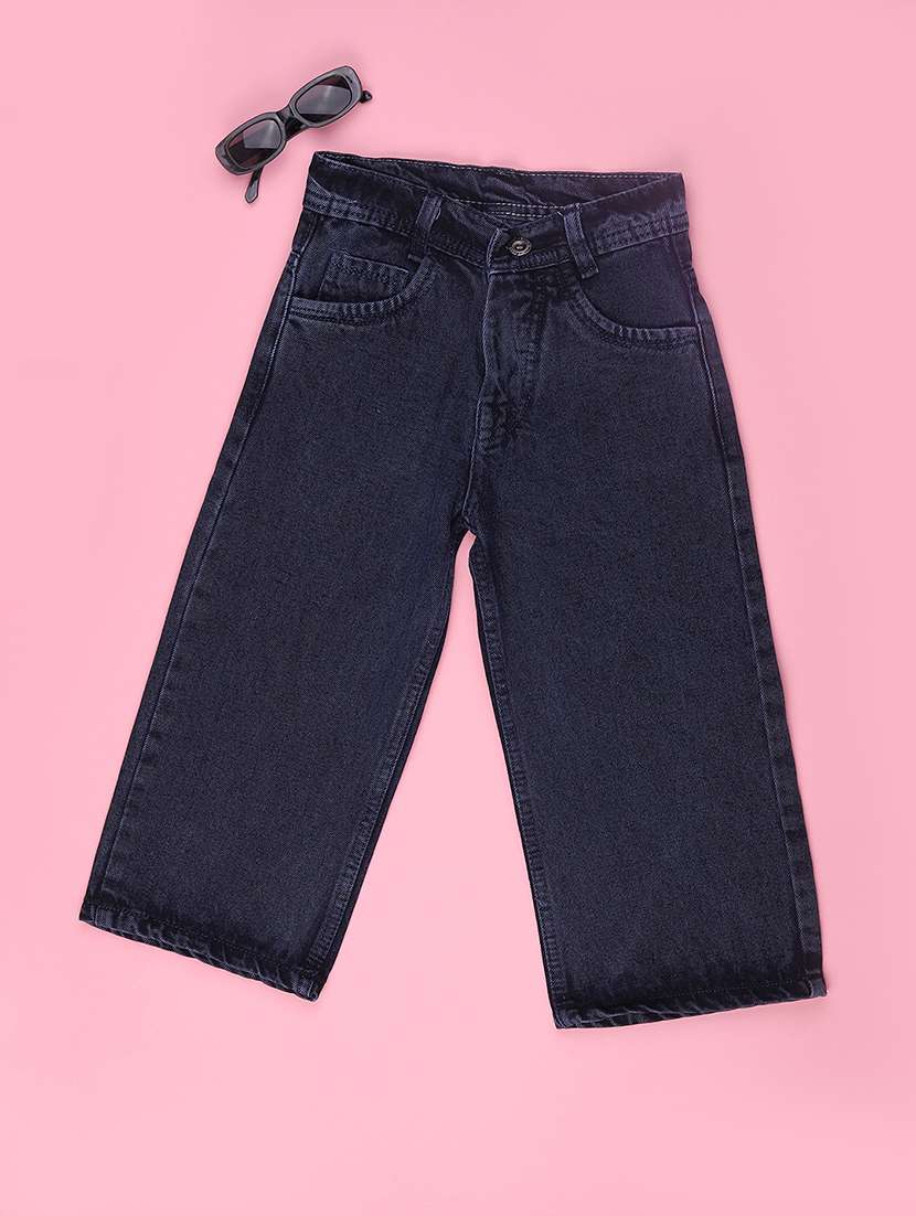 boys solid mid rise straight fit jeans - 22540081 -  Standard Image - 1