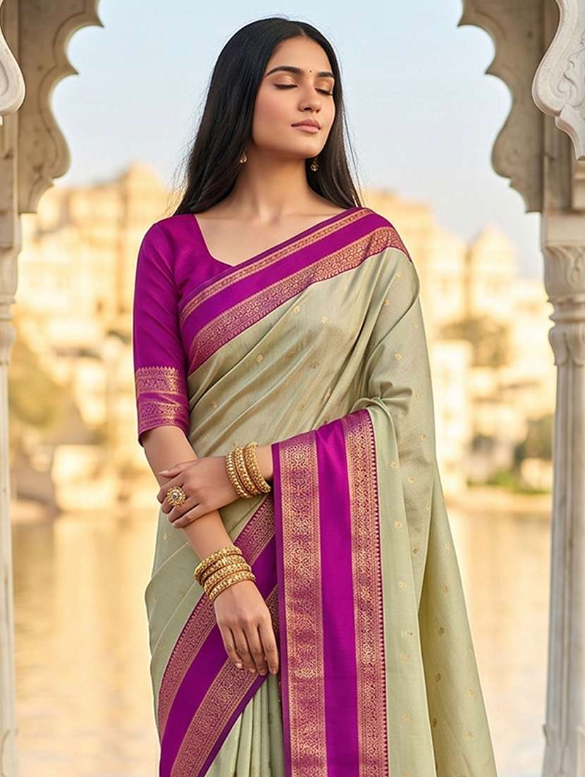 women self design bordered saree with blouse - 22540119 -  Standard Image - 1