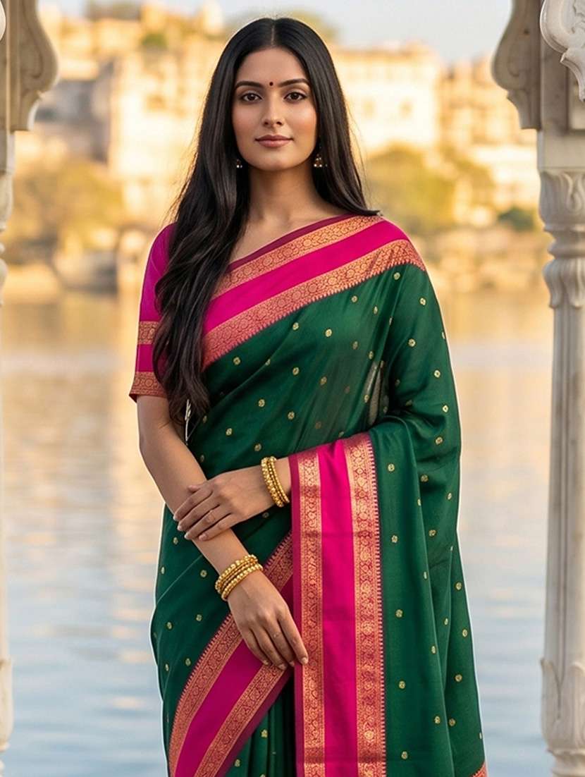 women self design bordered saree with blouse - 22540120 -  Standard Image - 1