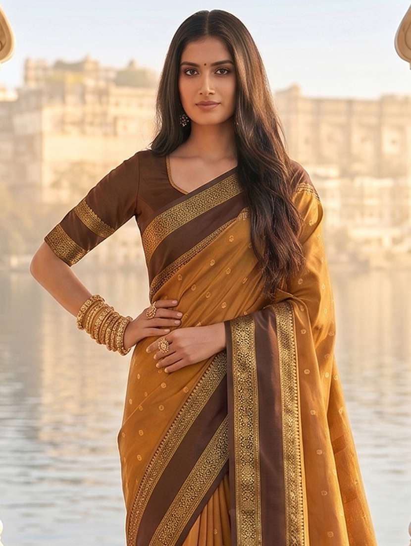 women self design bordered saree with blouse - 22540121 -  Standard Image - 1
