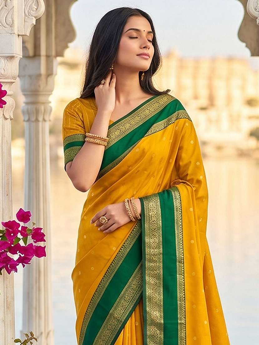 women self design bordered saree with blouse - 22540122 -  Standard Image - 1