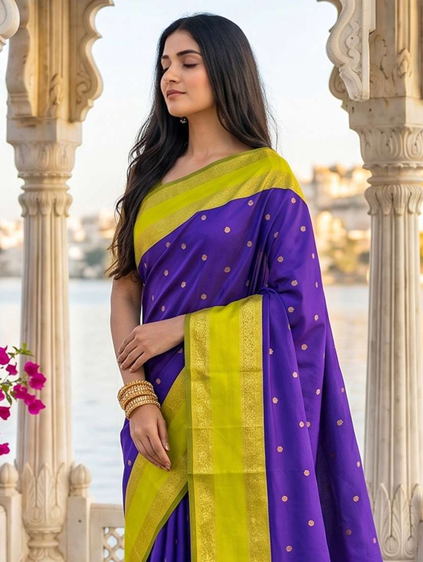 women self design bordered saree with blouse - 22540123 -  Standard Image - 1