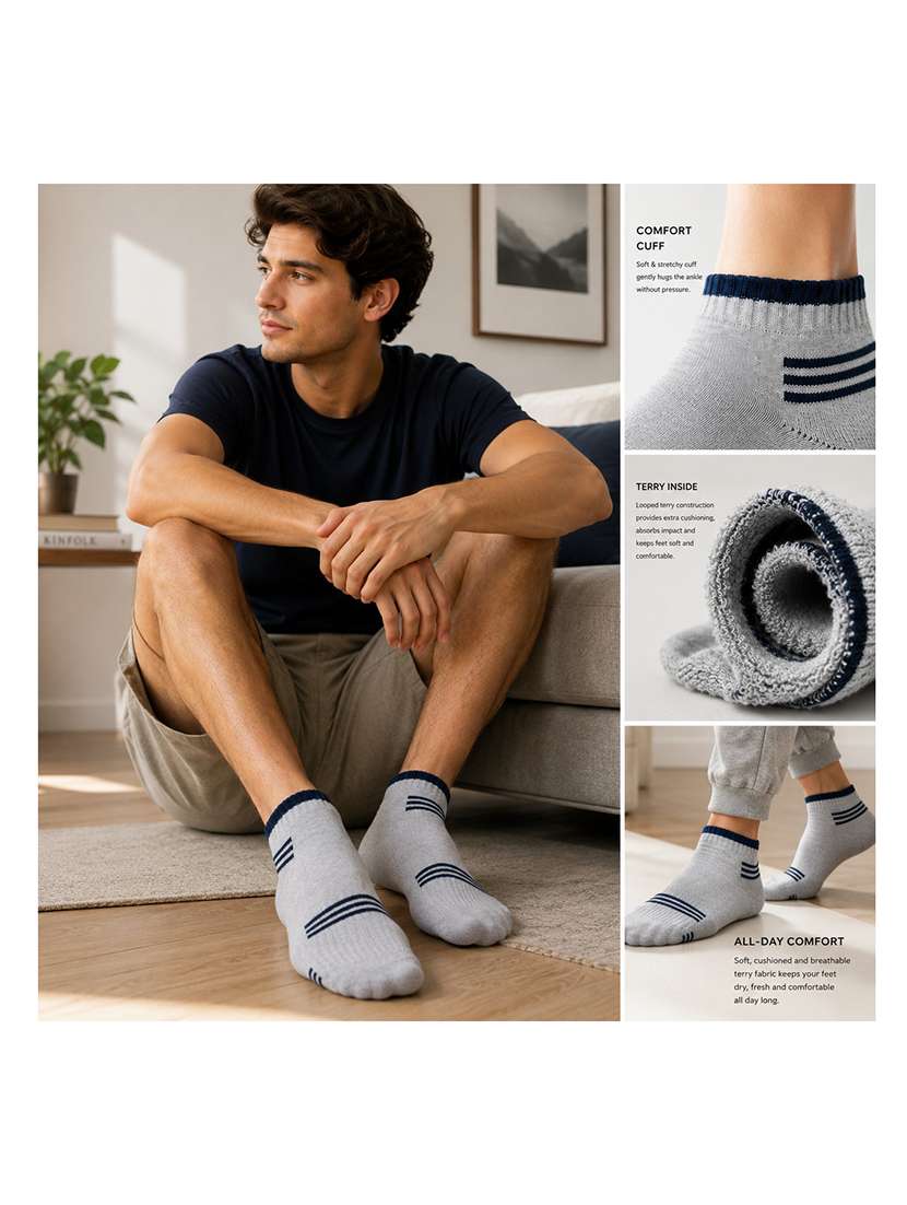 men pack of 3 ankle length sock - 22540198 -  Standard Image - 4