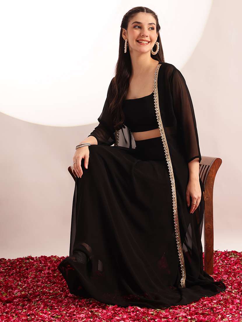 women solid with work sleeveless top and skirt fusion set