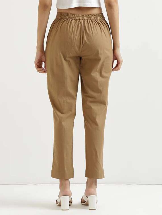 women solid mid rise tapered pant - 22540290 -  Standard Image - 1