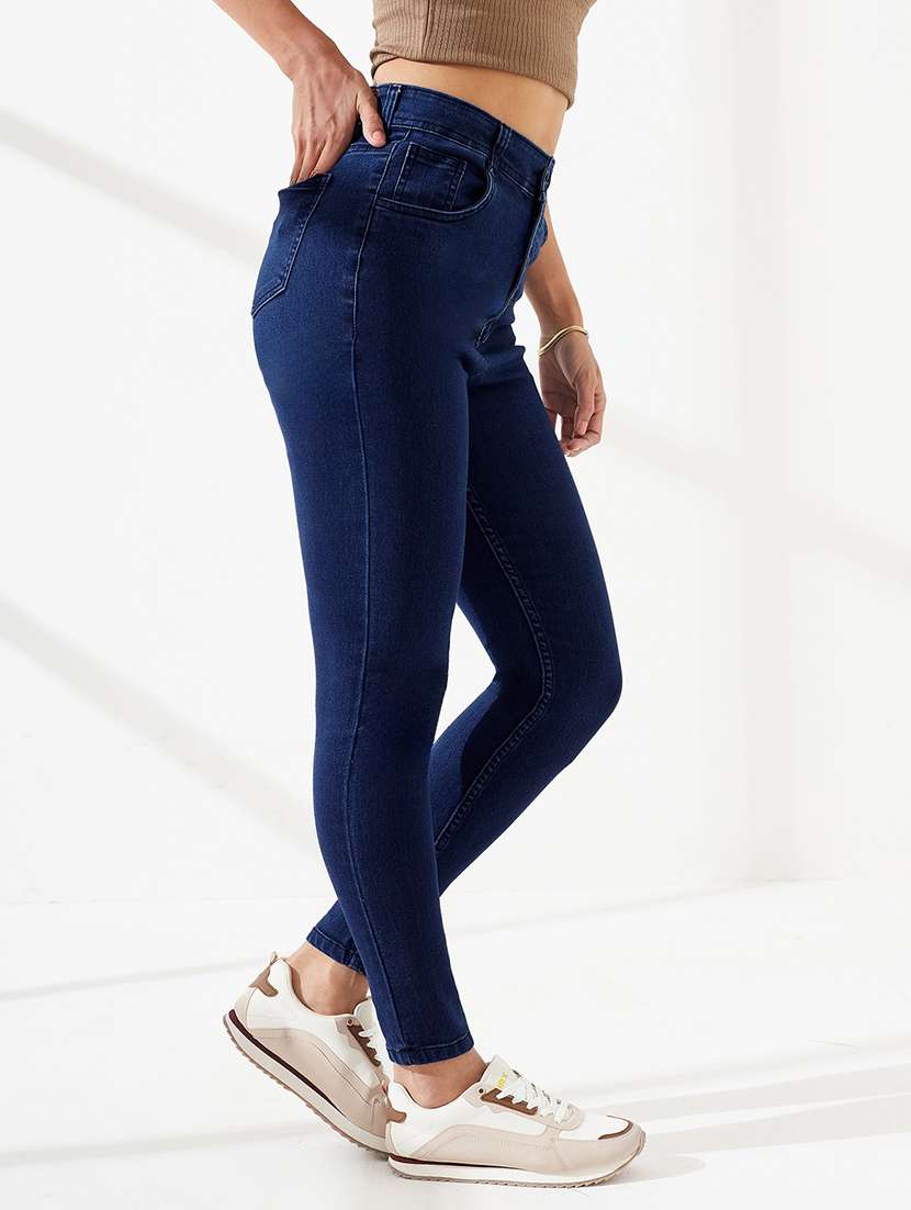 Women Solid High Rise Skinny Fit Jeans - 22540382 -  Standard Image - 1