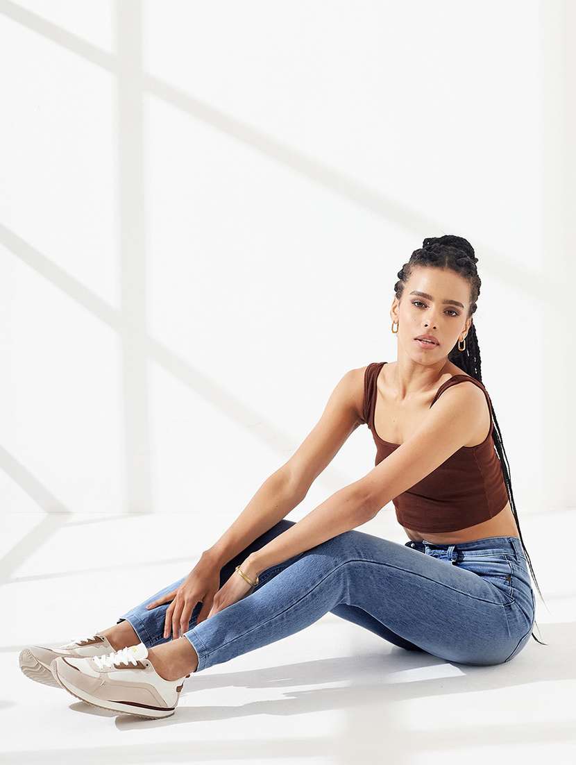 women solid high rise slim fit jeans - 22540394 -  Standard Image - 4