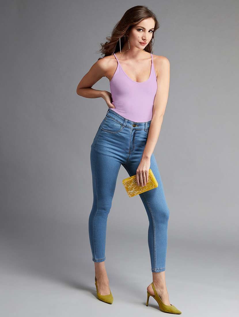 women solid high rise skinny fit jeans - 22540416 -  Standard Image - 4