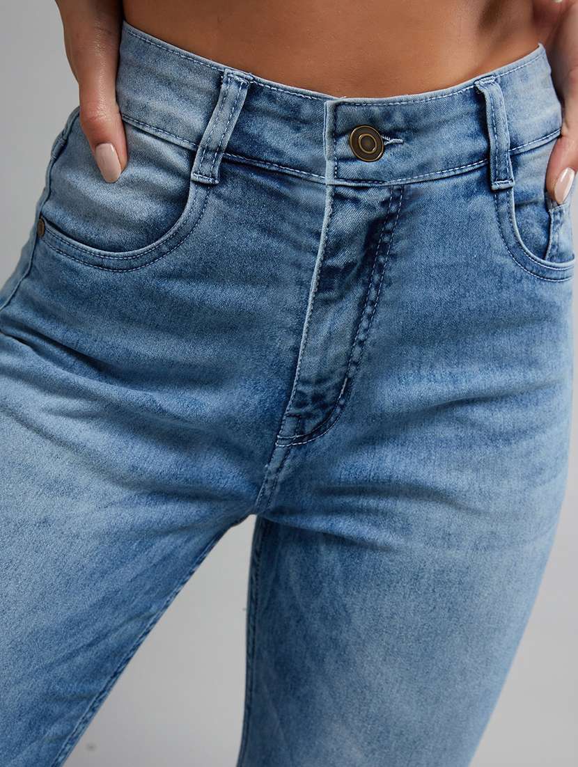 women washed high rise slim fit jeans - 22540423 -  Standard Image - 1
