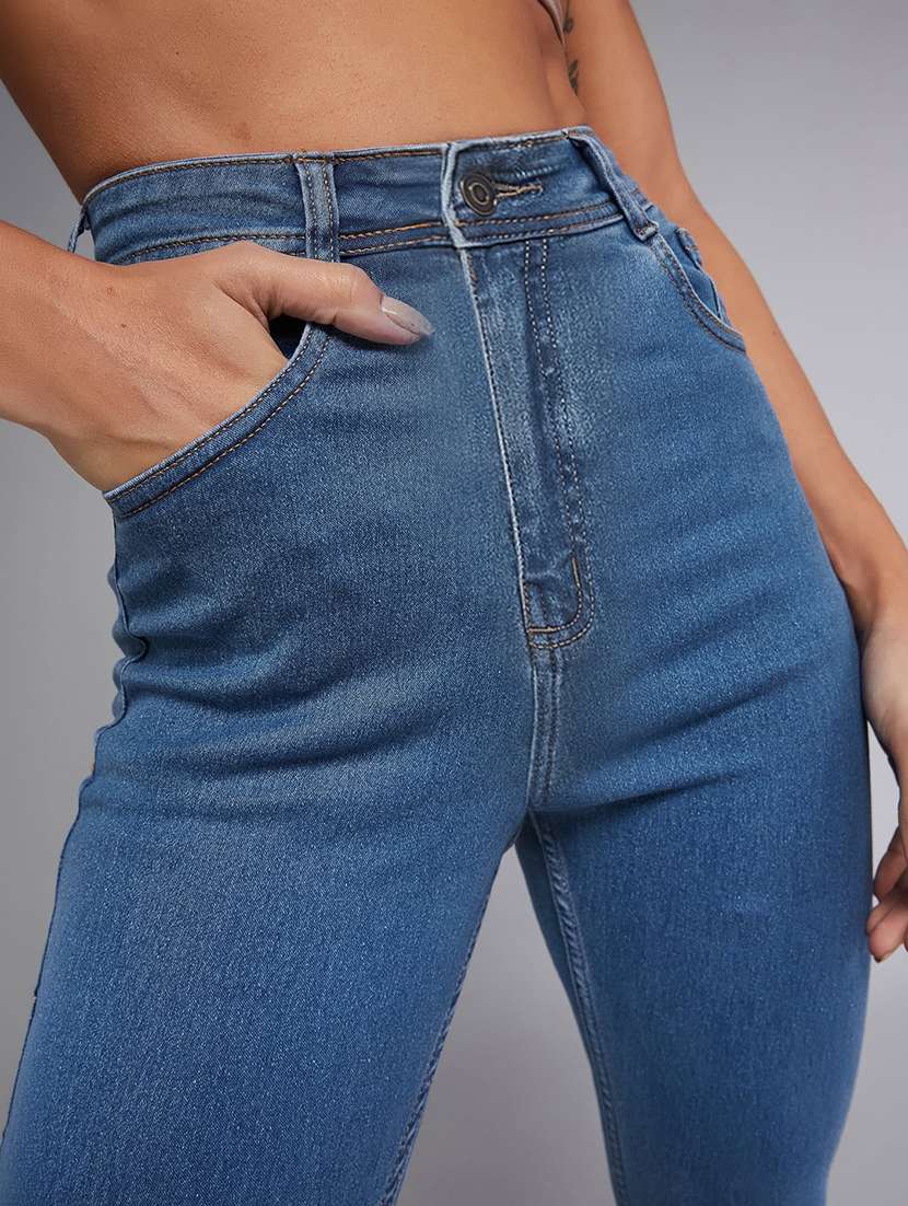 women solid high rise skinny fit jeans - 22540427 -  Standard Image - 1