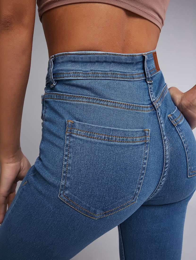 women solid high rise skinny fit jeans - 22540427 -  Standard Image - 4