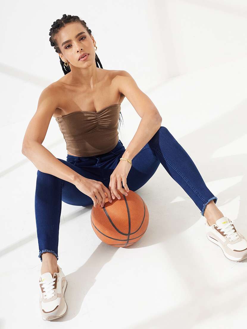 women solid high rise skinny fit jeans - 22540439 -  Standard Image - 4