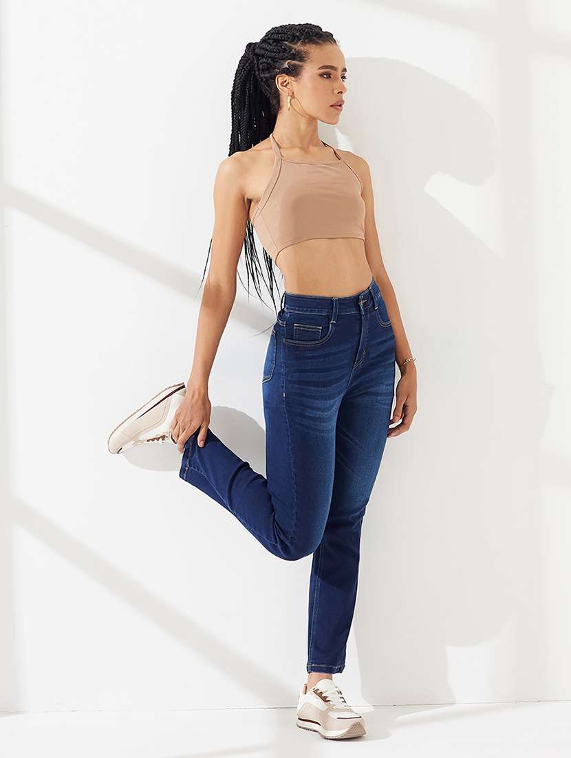 Women Washed High Rise Slim Fit Jeans - 22540448 -  Standard Image - 4