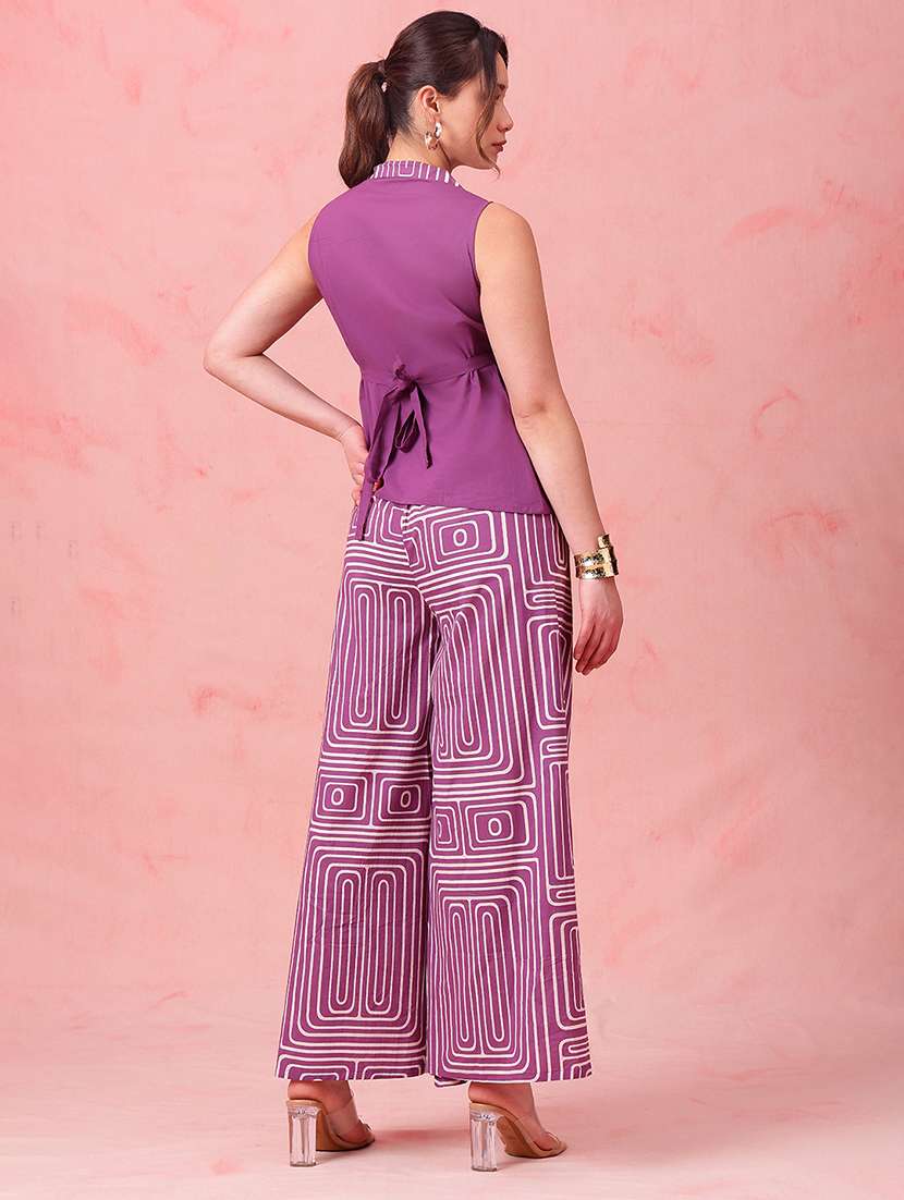 women printed sleeveless ethnic co-ord set - 22540487 -  Standard Image - 4
