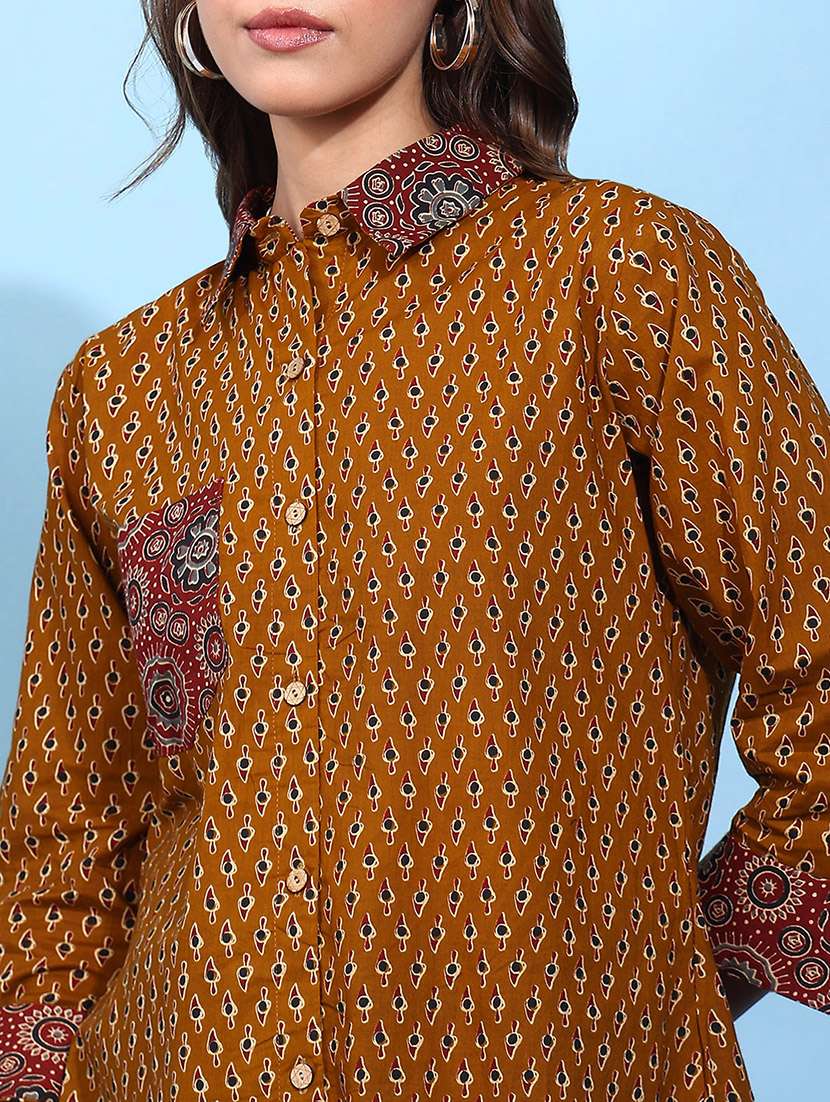 Women Printed Three Quarter Sleeves Regular Shirt - 22540540 -  Standard Image - 1