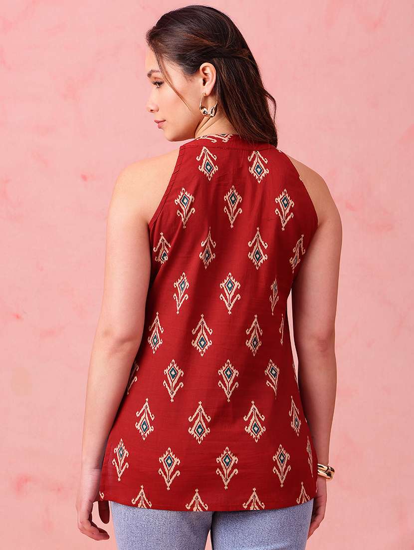 women printed sleeveless straight kurti - 22540550 -  Standard Image - 4