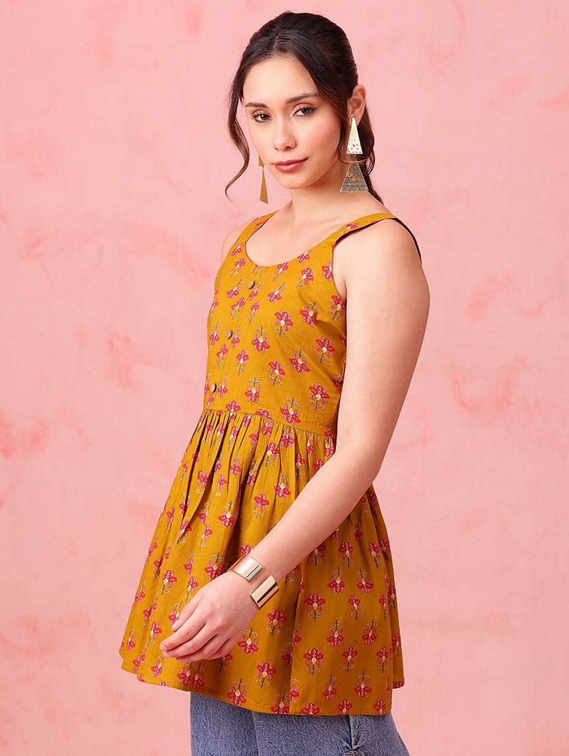 women printed sleeveless peplum tunic - 22540567 -  Standard Image - 4
