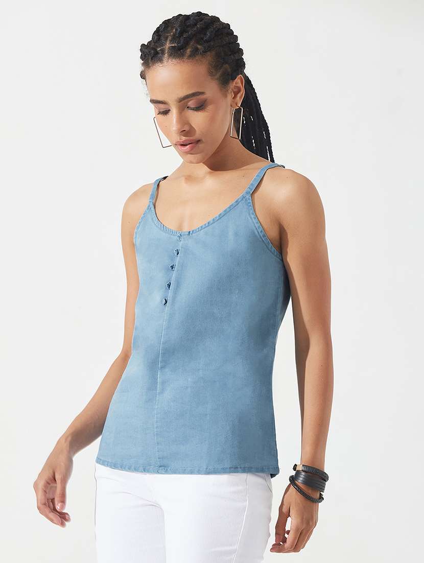 women solid sleeveless regular top - 22540618 -  Standard Image - 1