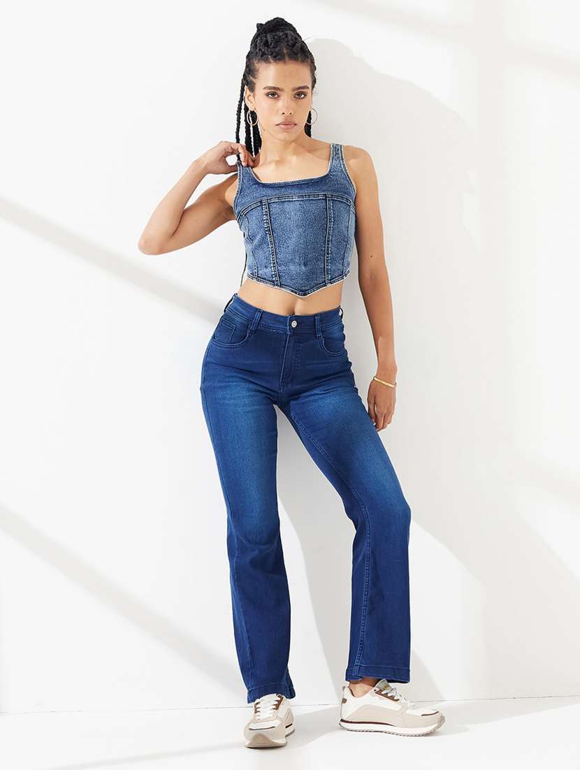 women solid sleeveless crop top - 22540620 -  Standard Image - 4