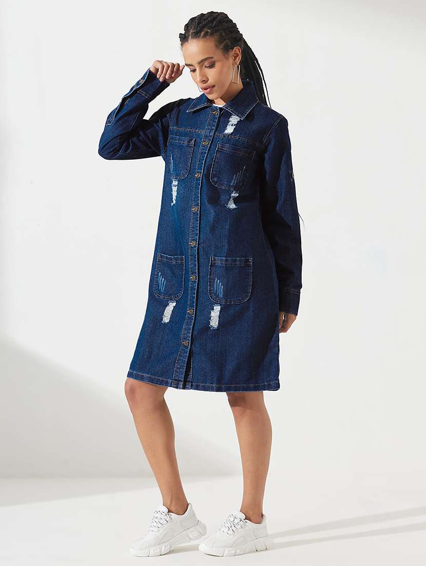 women distressed long sleeves regular jacket - 22540621 -  Standard Image - 1