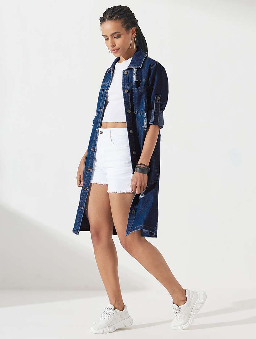 women distressed long sleeves regular jacket - 22540621 -  Standard Image - 4