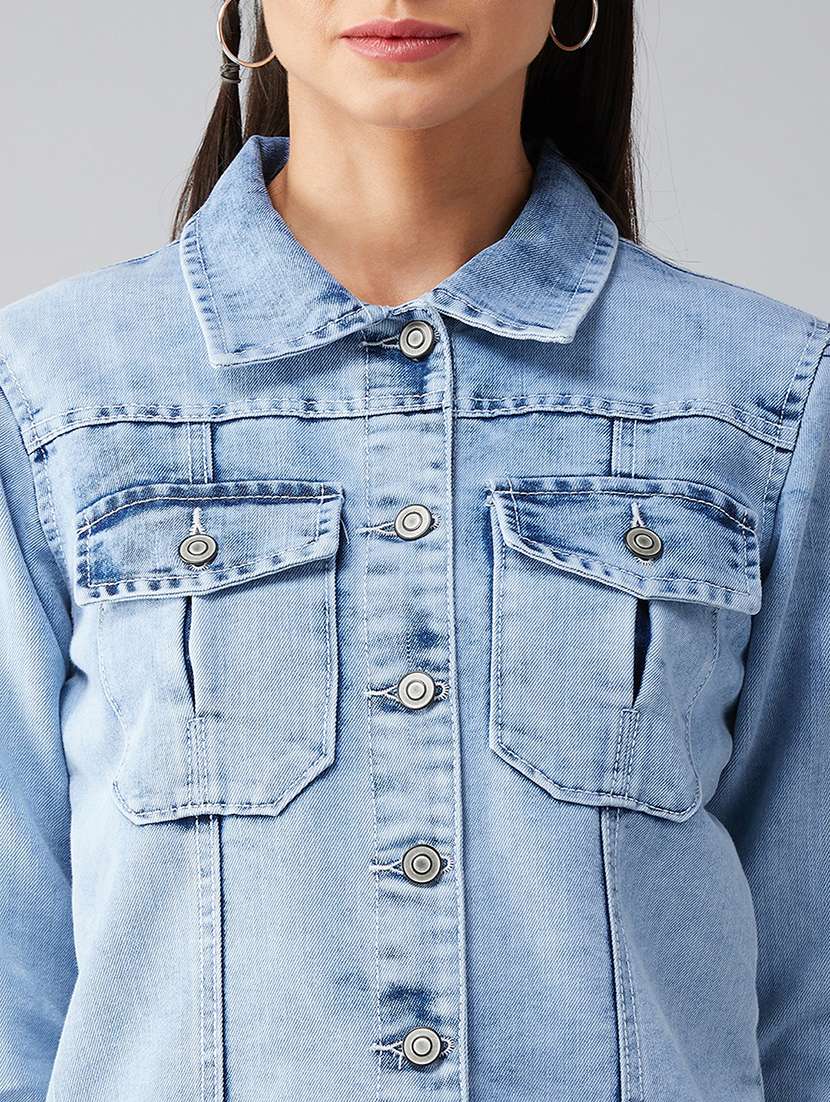 women solid long sleeves regular jacket - 22540622 -  Standard Image - 1