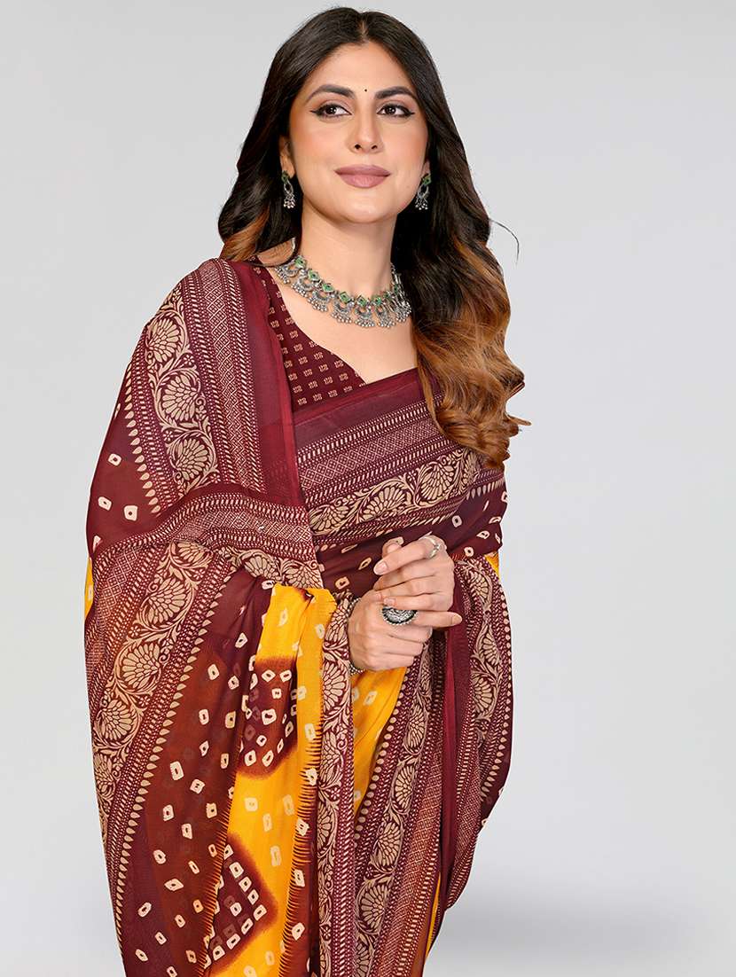 women printed casual wear saree with blouse - 22540689 -  Standard Image - 1
