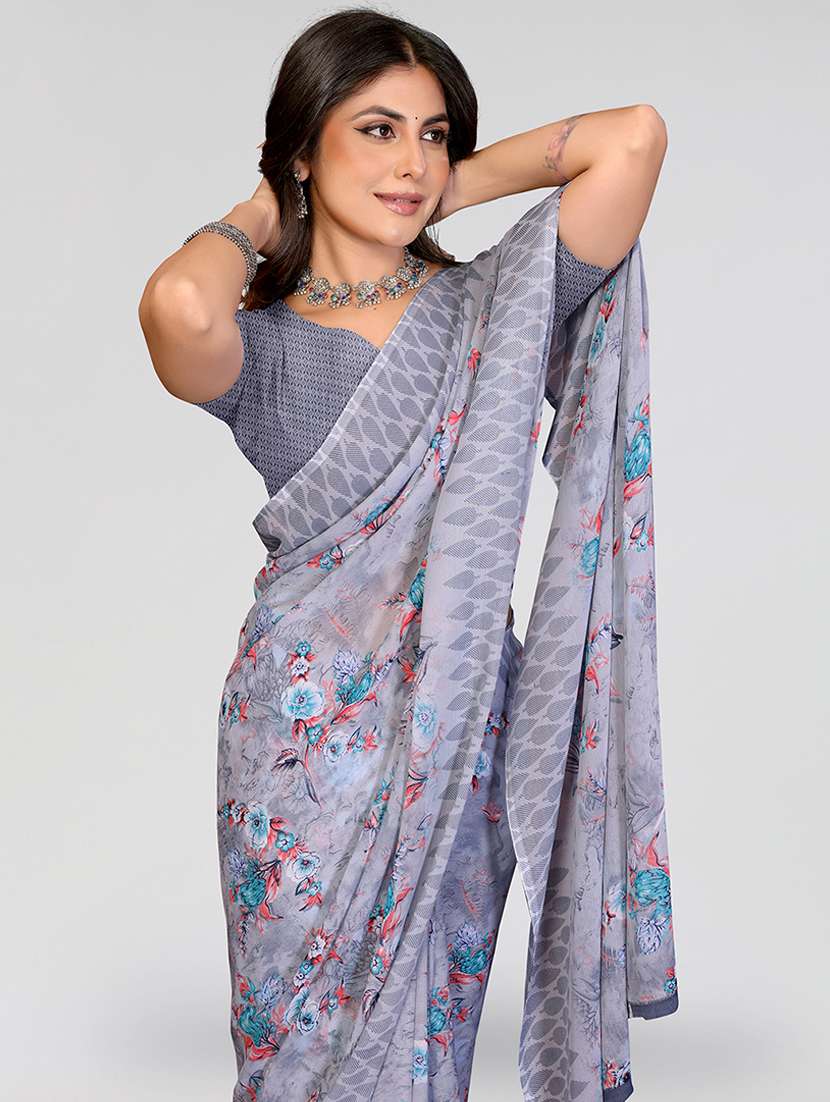 women printed casual wear saree with blouse - 22540692 -  Standard Image - 1