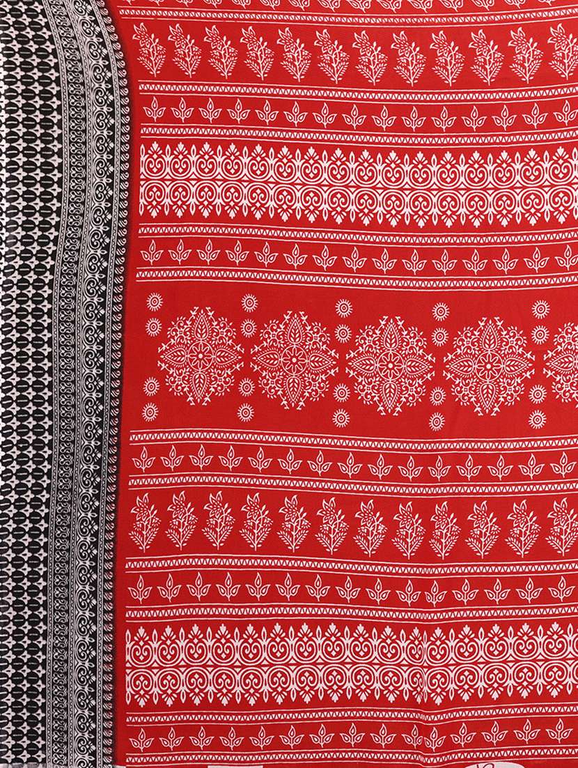 Women Printed Casual Wear Saree With Blouse - 22540710 -  Standard Image - 4
