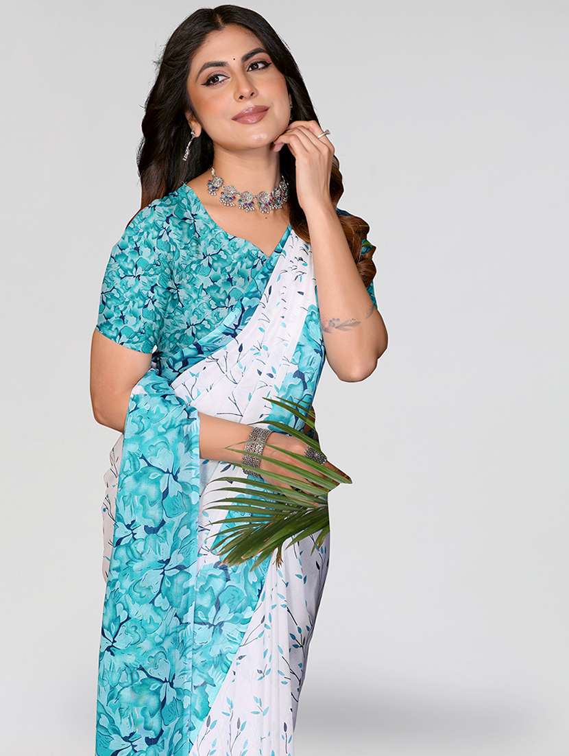 women printed casual wear saree with blouse - 22540714 -  Standard Image - 1