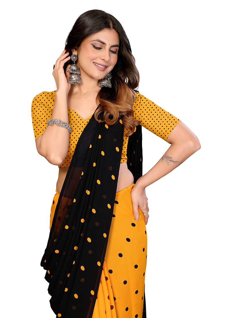 Women Printed Casual Wear Saree With Blouse - 22540777 -  Standard Image - 1