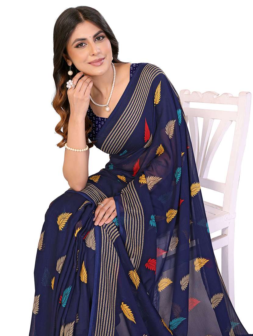 Women Printed Casual Wear Saree With Blouse - 22540789 -  Standard Image - 1