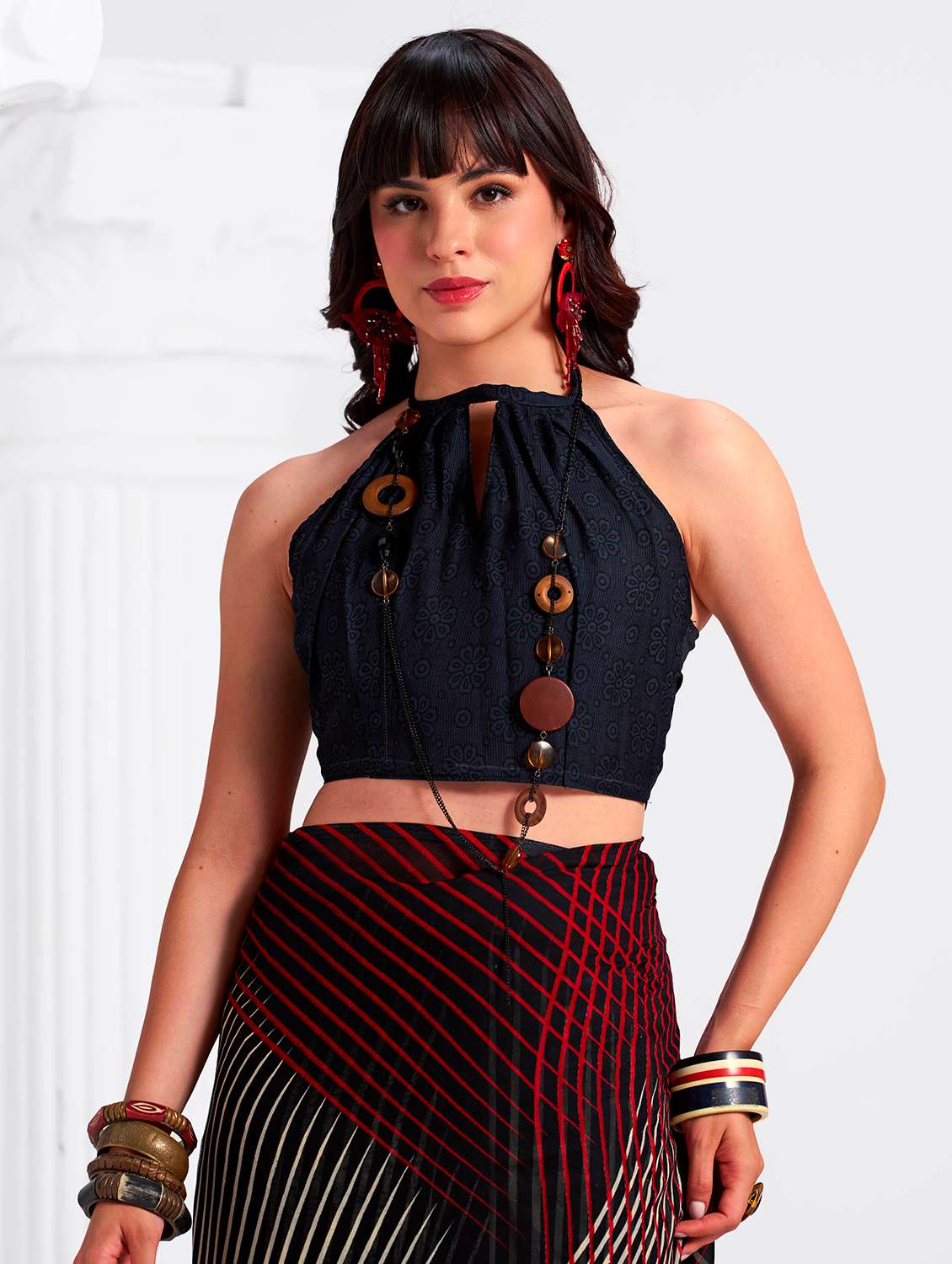 women printed casual wear saree with blouse - 22540834 -  Standard Image - 4