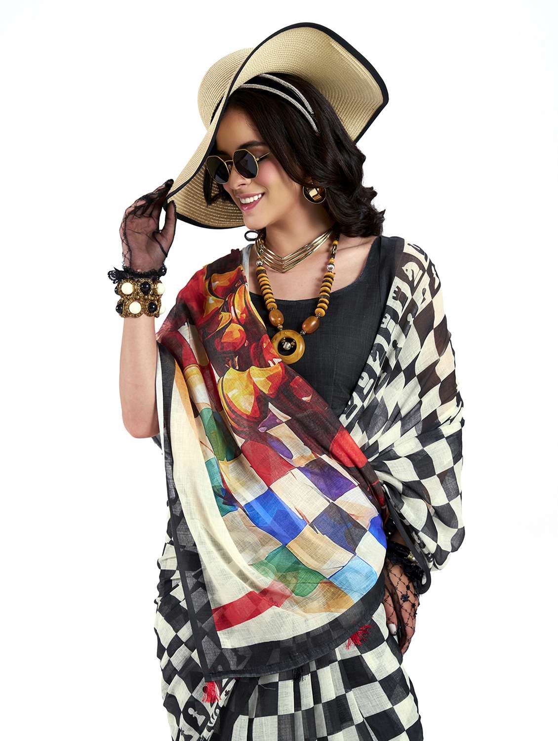 women printed casual wear saree with blouse - 22540922 -  Standard Image - 1
