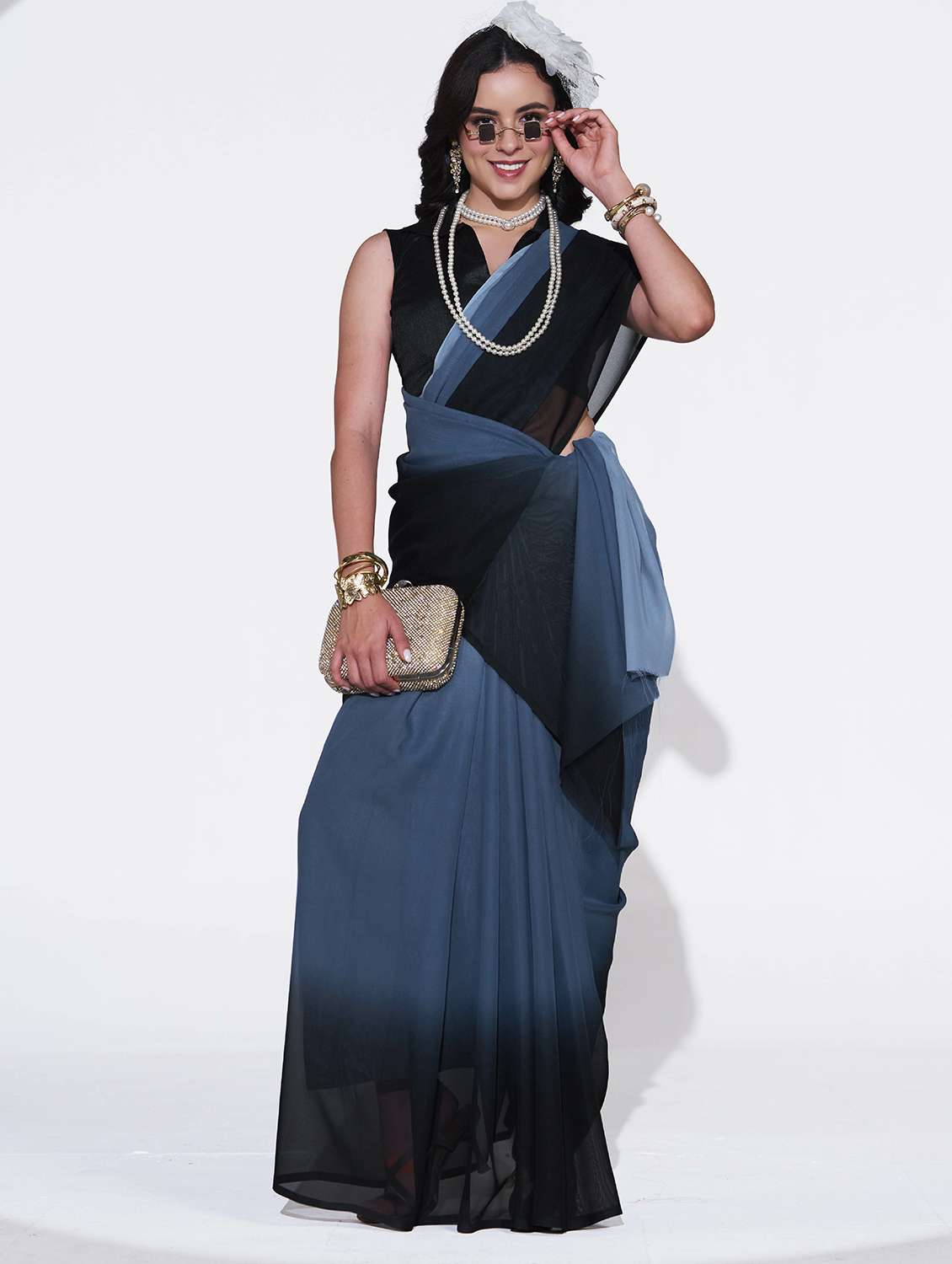 women printed casual wear saree with blouse - 22540925 -  Standard Image - 4