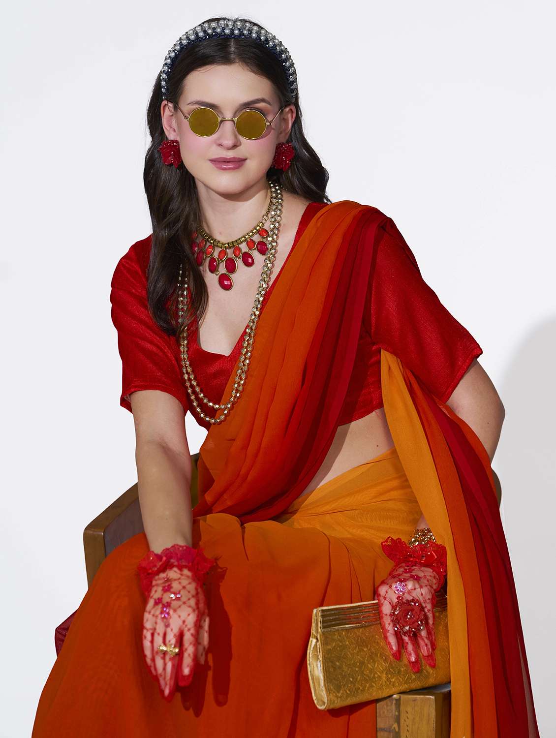women printed casual wear saree with blouse - 22540927 -  Standard Image - 1