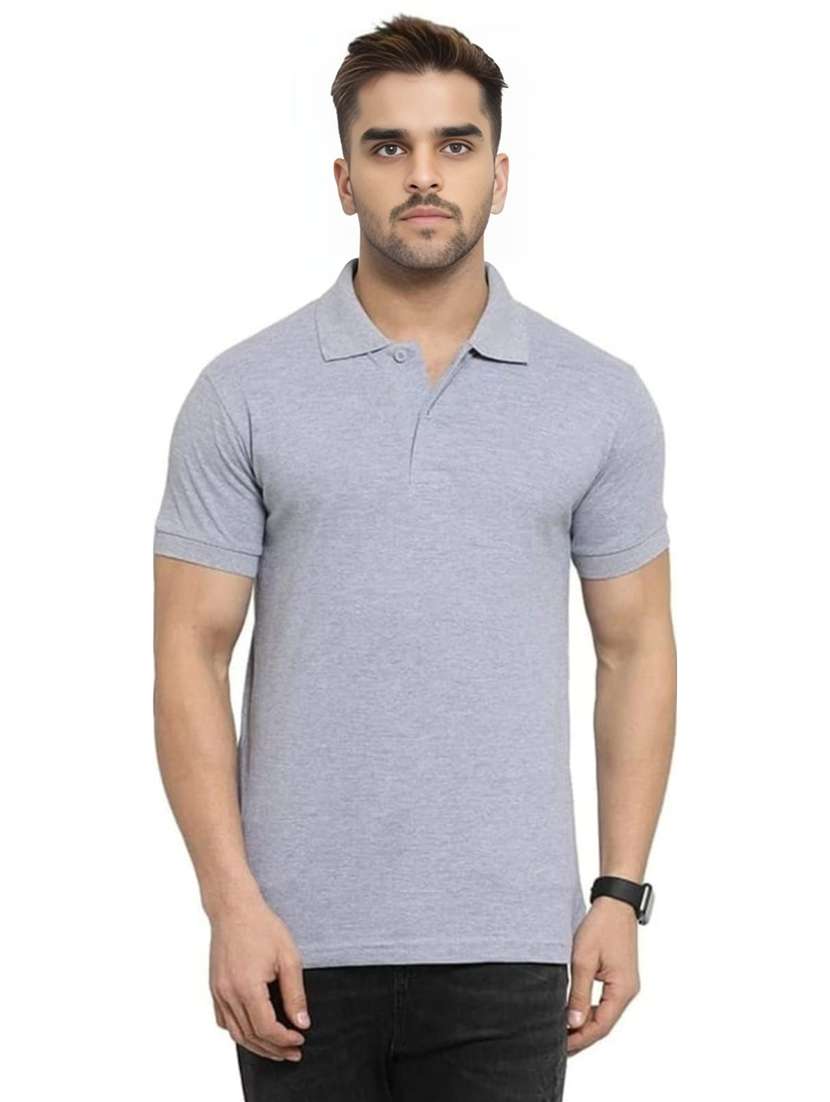 men solid short sleeve slim fit polo t-shirt