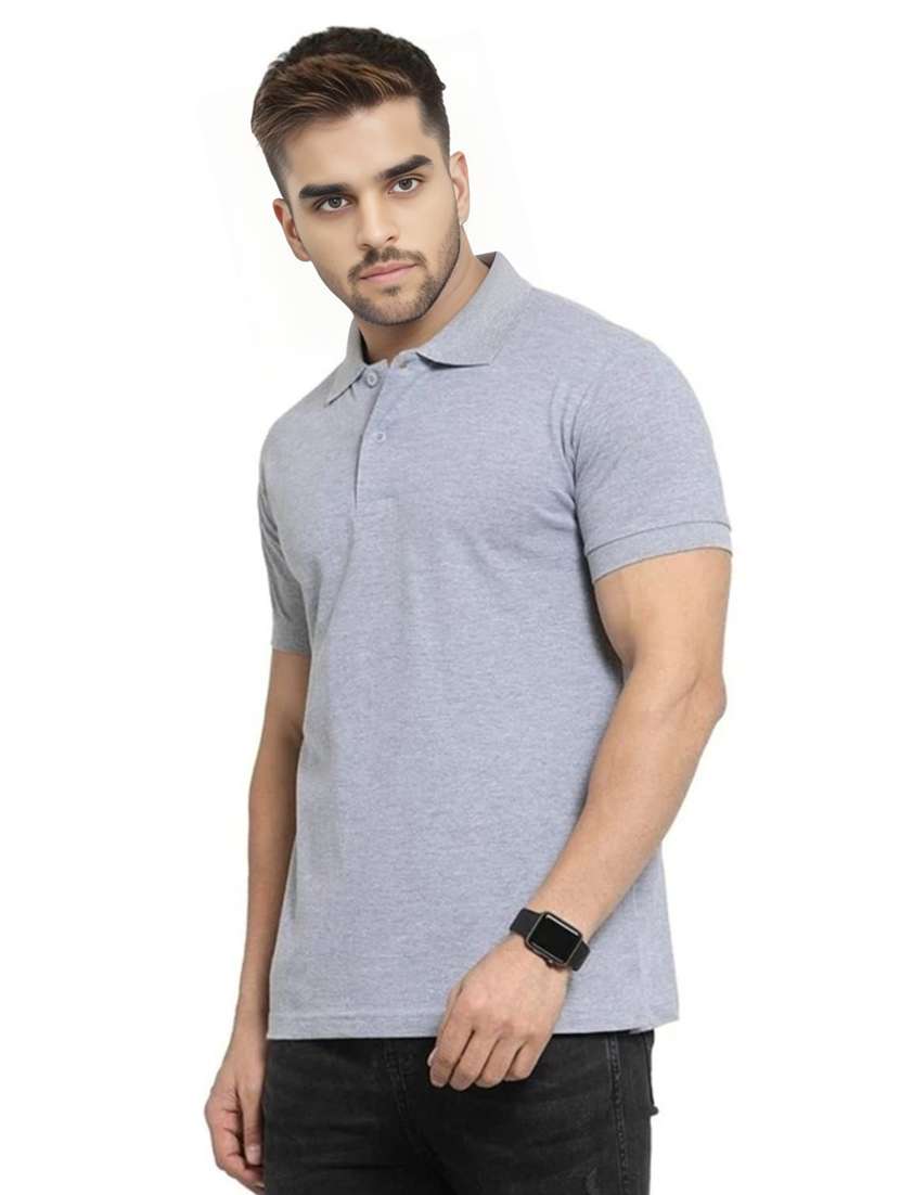 men solid short sleeve slim fit polo t-shirt - 22540943 -  Standard Image - 1