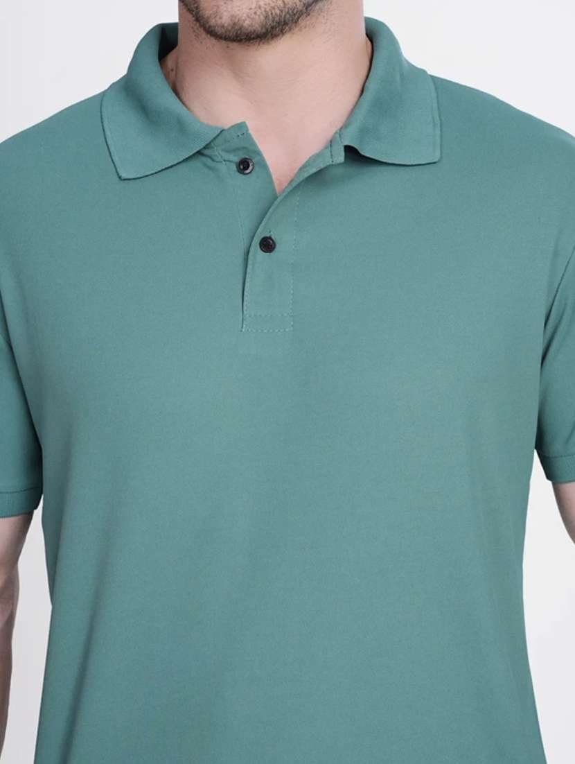 men solid short sleeve slim fit polo t-shirt - 22540953 -  Standard Image - 1