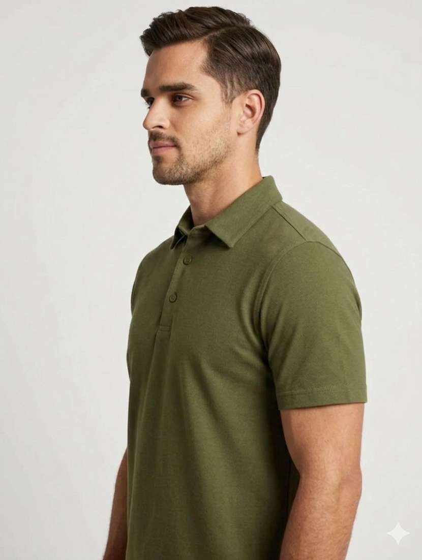 men solid short sleeve slim fit polo t-shirt - 22540957 -  Standard Image - 1