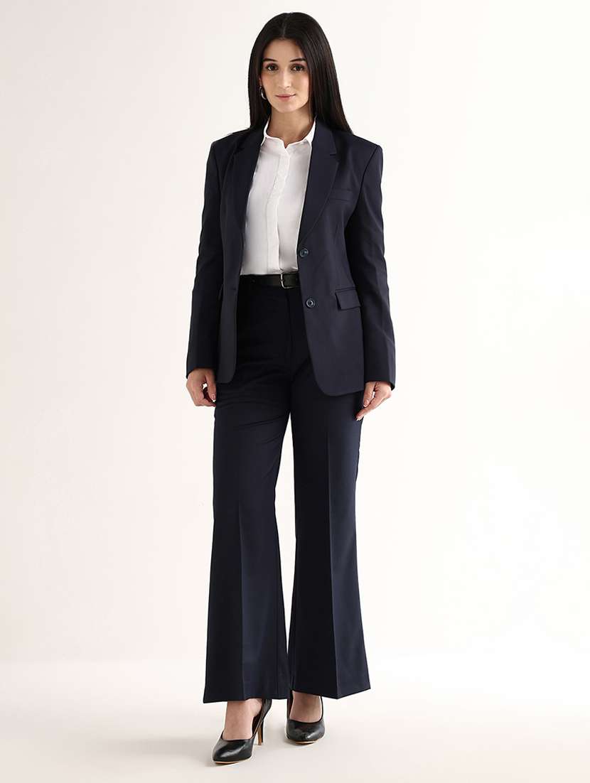 women solid mid rise bootcut trouser - 22540965 -  Standard Image - 4