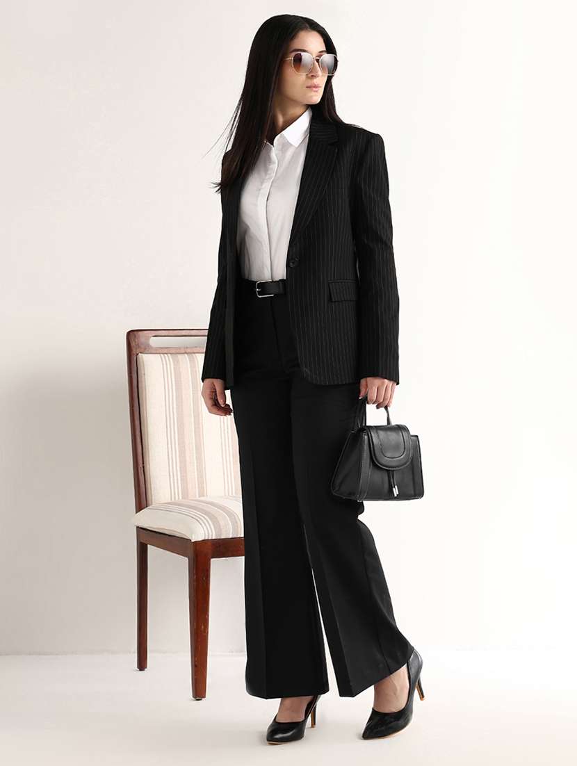 women solid mid rise bootcut trouser - 22540968 -  Standard Image - 4