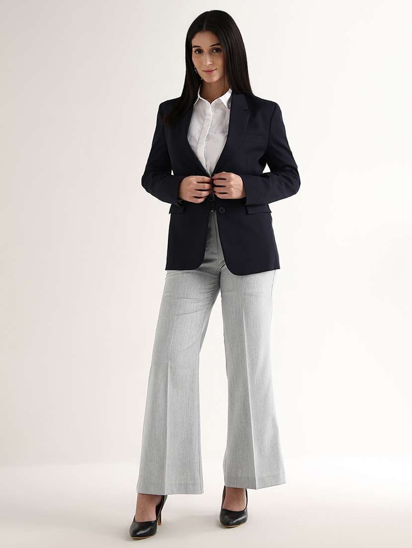 women solid mid rise bootcut trouser - 22540969 -  Standard Image - 4