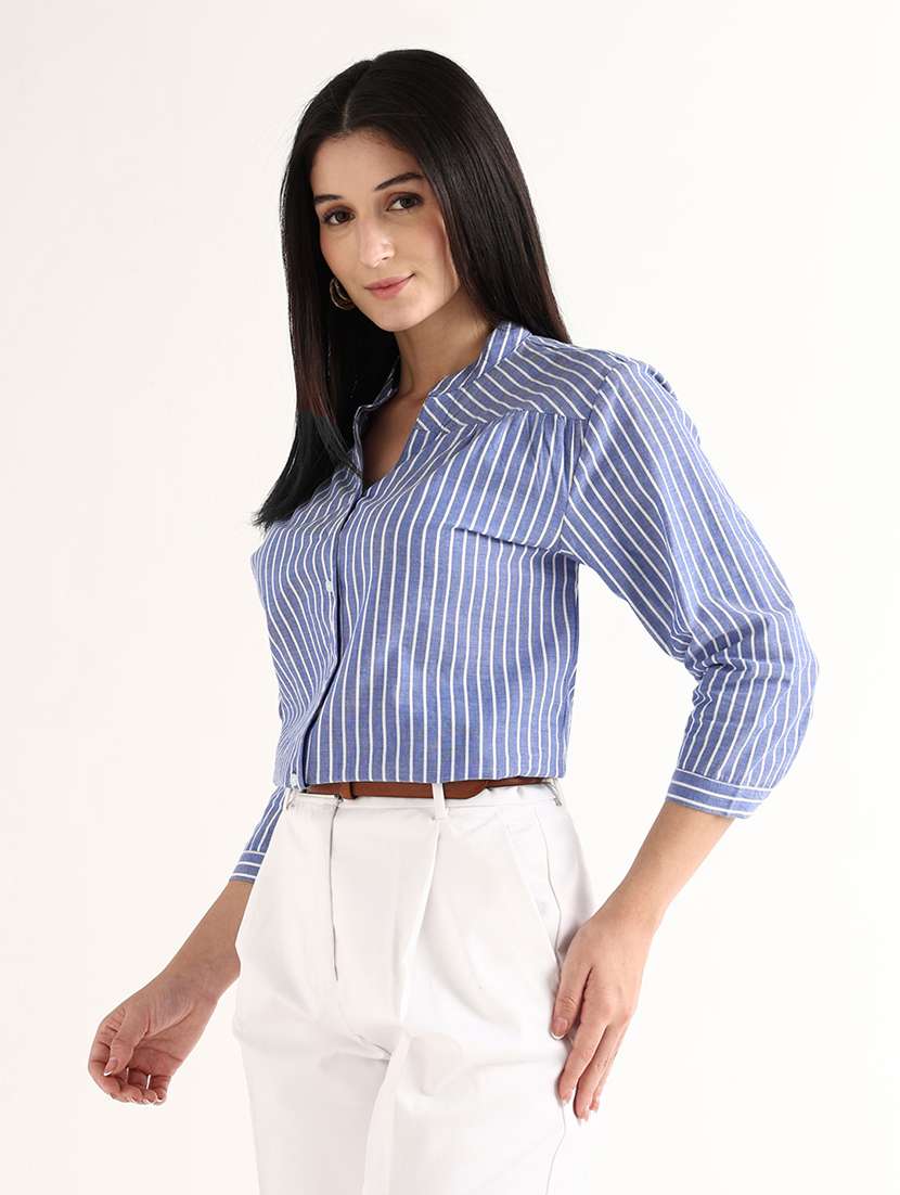 Women Printed Mandarin Neck Regular Shirt - 22540988 -  Standard Image - 1
