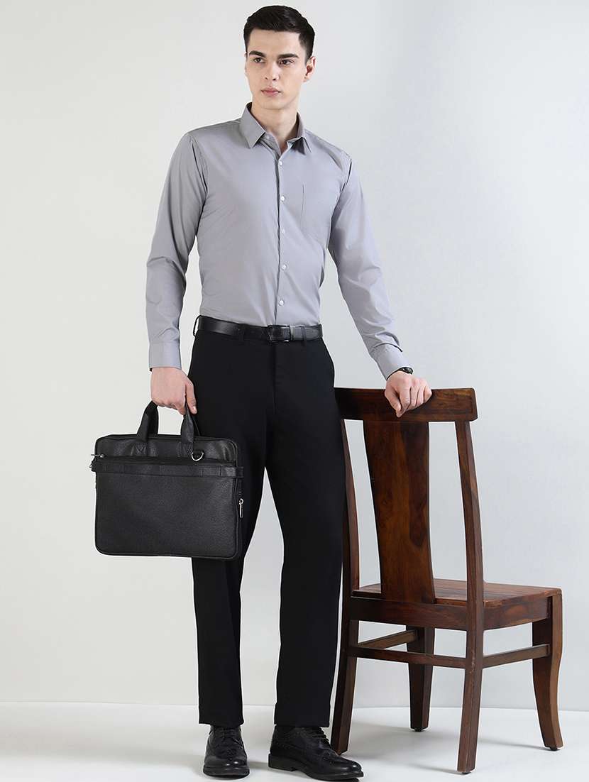 men solid long sleeve slim fit formal shirt - 22540997 -  Standard Image - 4