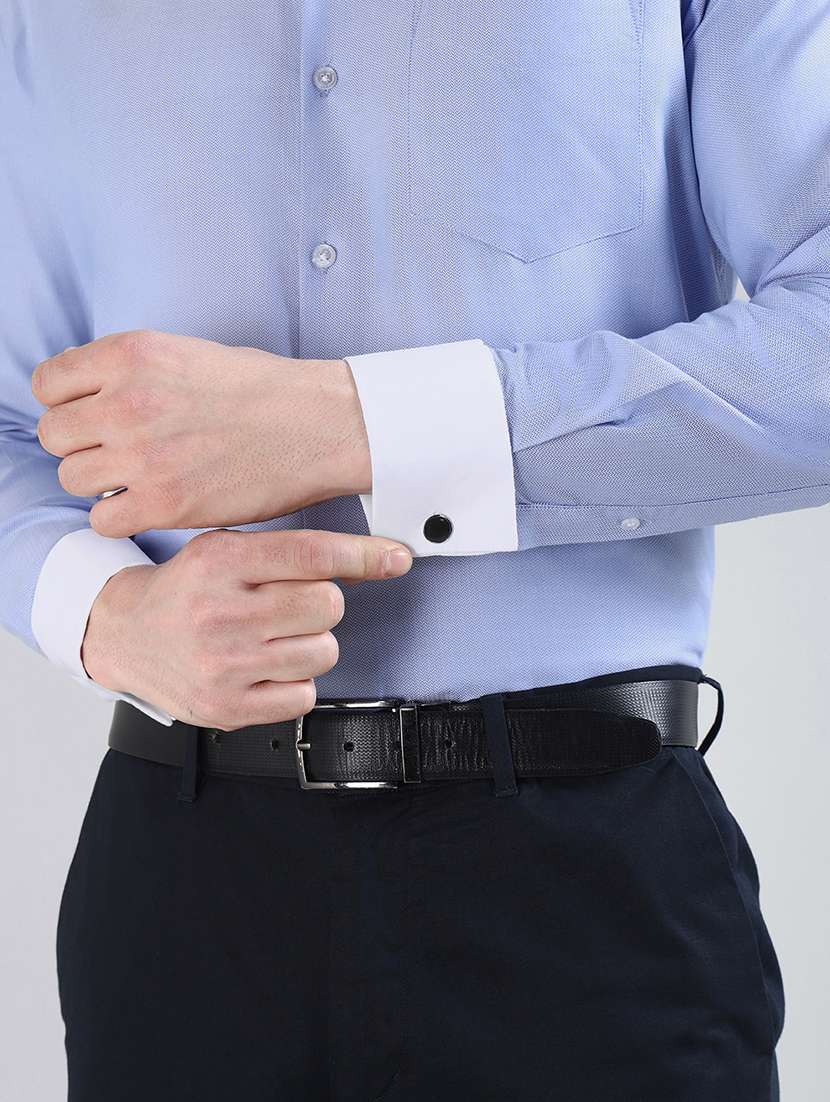 Men Self Design Long Sleeve Slim Fit Formal Shirt - 22541000 -  Standard Image - 1