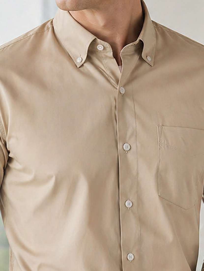 men solid long sleeve slim fit formal shirt - 22541001 -  Standard Image - 1