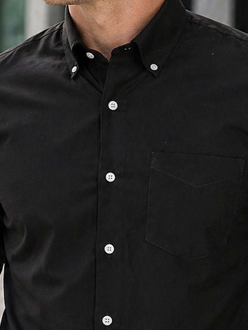 men solid long sleeve slim fit formal shirt - 22541002 -  Standard Image - 1