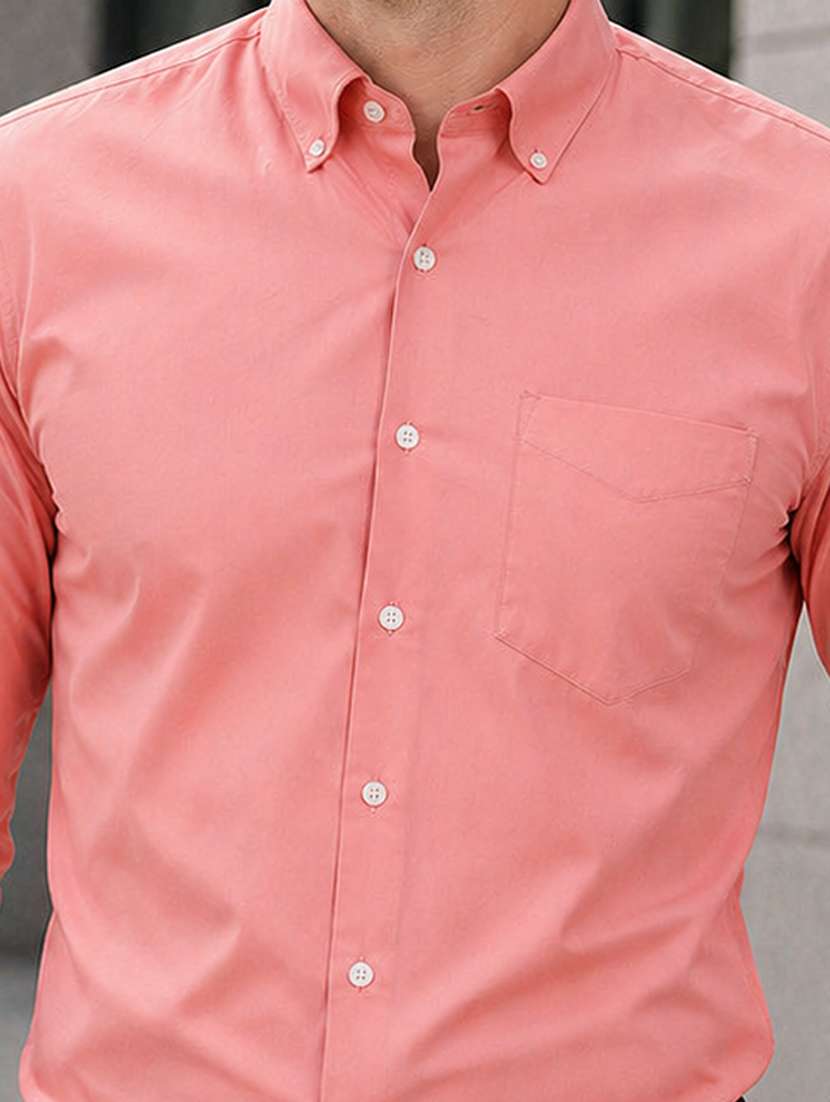men solid long sleeve slim fit formal shirt - 22541004 -  Standard Image - 1